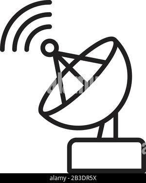 Symbolvorlage für Satellitenantenne in schwarzer Farbe editierbar. Symbol Satellitenantenne Symbol Flache Vektorgrafik für Grafik- und Webdesign. Stock Vektor