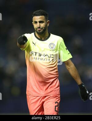 Sheffield, ENGLAND - 4. MÄRZ RIYAD Mahrez von Manchester City während des FA Cup Fifth Road Matches zwischen Sheffield Wednesday und Manchester City in Hillsborough, Sheffield am Mittwoch, 4. März 2020. (Credit: Mark Fletcher/MI News) Foto darf nur für redaktionelle Zwecke in Zeitungen und/oder Zeitschriften verwendet werden, Lizenz für kommerzielle Nutzung erforderlich Credit: MI News & Sport /Alamy Live News Stockfoto