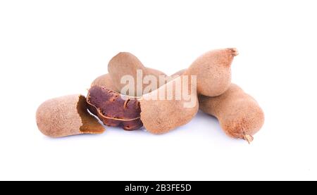 Tamarind isoliert auf weißem Hintergrund Stockfoto