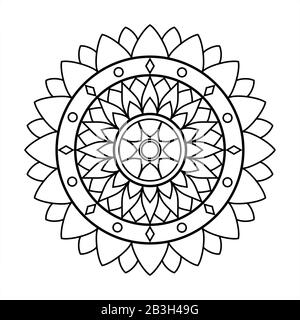 Mandala Mit Blumenmuster Und Zierschmuck. Dekorative Elemente, Orientalisches Muster, Vektorgrafiken. Islamisch, Arabisch, Indisch, Marokkanisch, Türkisch, Pakistanisch, Stock Vektor