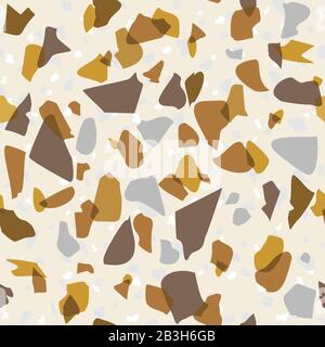 Terrazzo Seamless Pattern. Stein-Textur Im Marble Rock Floor. Vektor-Imitation der Steinstruktur, Hintergrund. Stock Vektor