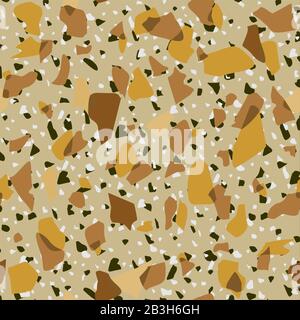 Terrazzo Seamless Pattern. Stein-Textur Im Marble Rock Floor. Vektor-Imitation der Steinstruktur, Hintergrund. Stock Vektor