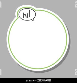 Vektorrahmen Mit Cloud Talk, Bubble Speech For Picture. Beschriftung, Handgeschriebenes Wort Hi. Aufkleber. Stock Vektor