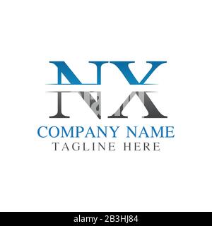 Anfänglicher Monogrammbrief NX Logo Design Vector Template. Design mit NX Letter Logo Stock Vektor