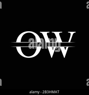 Vorlage für OW-Logo-Design Vektor für Anfangsbuchstaben im Monogramm. Logo mit OW-Letter Stock Vektor