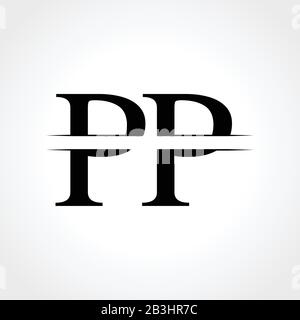 Anfänglicher Monogrammbrief Vektor-Vorlage für PP-Logo-Design. Abstraktes Design mit PP-Letter Logo Stock Vektor