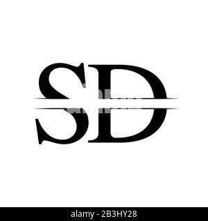 Initial SD-Logo Design Vector Template. SD schreiben Logo Design Stock Vektor