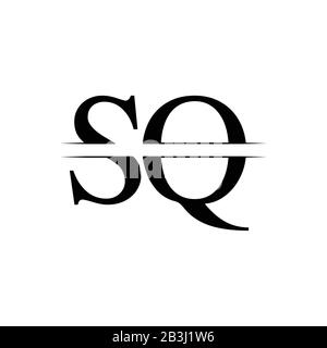 Vektor-Vorlage für SQ-Logo-Design mit Anfangsbuchstaben. SQ Letter Logo Design Stock Vektor
