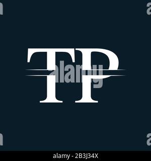 Vektor-Vorlage für das Design des TP-Logos für Anfangsbuchstaben. Design mit verknüpfter Typografie-TP-Buchstabenlogo Stock Vektor