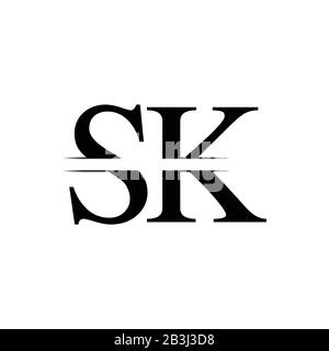 Anfangsbuchstaben SK Logo Design Vector Template. SK Schreiben Logo Design Stock Vektor