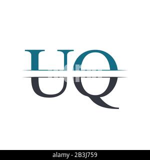 Vektor-Vorlage für UQ-Logo-Design mit Anfangsbuchstaben. UQ Letter Logo Design Stock Vektor