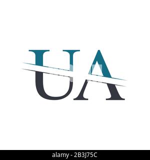 Anfangsbuchstaben UA Logo Design Vector Template. UA Schreiben Logo Design Stock Vektor