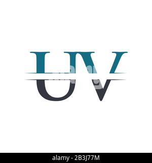 Initial UV-Logo Design Vector Template. UV-Brief Logo Design Stock Vektor