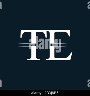 Vektor-Vorlage für das Design des E-Logos mit Anfangsbuchstaben. Verknüpftes Design Mit Typografie-TE-Letter-Logo Stock Vektor