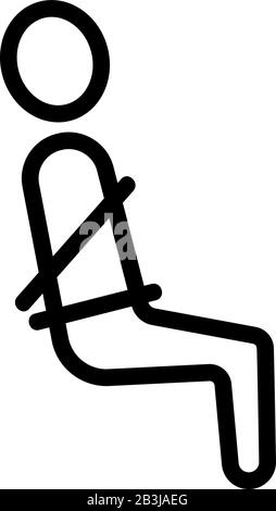 Vektor des Sitzgurtsymbols. Isolierte Darstellung des Kontursymbols Stock Vektor