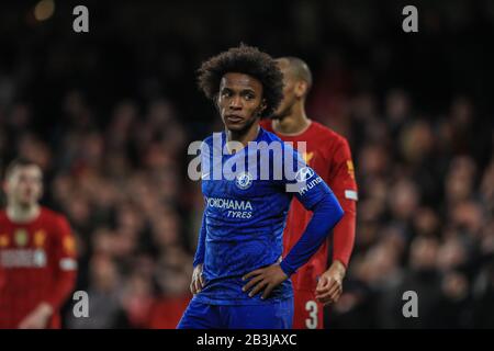 März 2020, Stamford Bridge, London, England; Emirates FA Cup 5. Runde, Chelsea gegen Liverpool: Willian (10) von Chelsea Stockfoto
