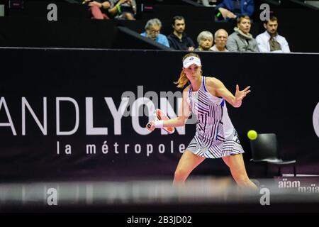 Am 04/03/2020, Lyon, Auvergne-Rhein-ône-Alpen, Frankreich. 6th Sense Damen Tennis Open im Palais des Sports de Gerland. Stockfoto