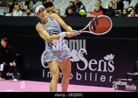 Am 04/03/2020, Lyon, Auvergne-Rhein-ône-Alpen, Frankreich. 6th Sense Damen Tennis Open im Palais des Sports de Gerland. Stockfoto