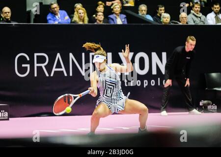 Am 04/03/2020, Lyon, Auvergne-Rhein-ône-Alpen, Frankreich. 6th Sense Damen Tennis Open im Palais des Sports de Gerland. Stockfoto