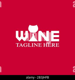 Modernes Wein- und Barlogo.Vektor-Illustration. Stock Vektor