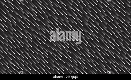 Schwarz-weißer kosmischer Regen von leuchtenden Linien. HD 16x9 monochromes Vektormuster. Stock Vektor