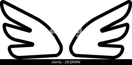 Flügel des Vektorgrafiken der Engelssymbole. Isolierte Darstellung des Kontursymbols Stock Vektor