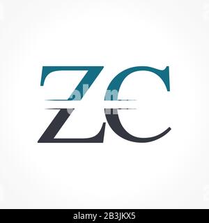 Vektor-Vorlage für das anfängliche ZC-Logo-Design. Creative Letter ZC Business Logo Vector Illustration Stock Vektor