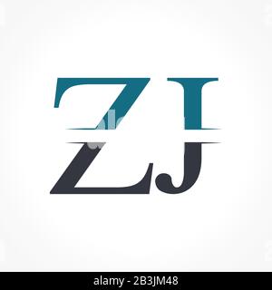 Vektor-Vorlage für das anfängliche ZJ-Logo. Creative Letter ZJ Business Logo Vector Illustration Stock Vektor