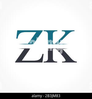 Vektor-Vorlage für das anfängliche ZK-Logo. Creative Letter ZK Business Logo Vektor-Illustration Stock Vektor