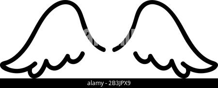 Flügel des Vektorgrafiken der Engelssymbole. Isolierte Darstellung des Kontursymbols Stock Vektor