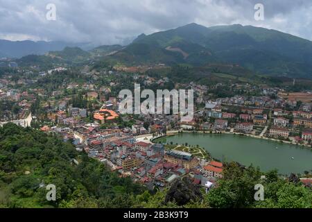 Stadtsicht, Siehe, Sa Pa, Vietnam Stockfoto