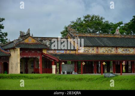 Vestibül, Purpurne verbotene Stadt, Kaiserstadt, Hue, Vietnam Stockfoto