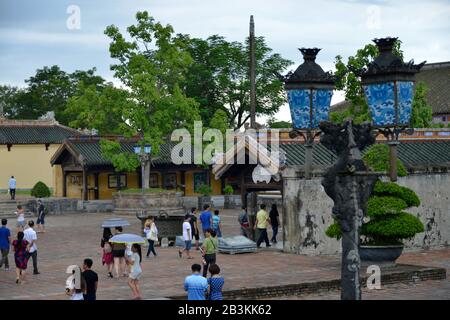 Purpurne verbotene Stadt, Kaiserstadt, Hue, Vietnam Stockfoto