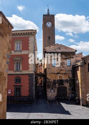 Italien, Umbrien, Orvieto, Turm Torre del Moro Stockfoto