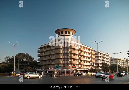 Soona Mahal, Art Deco, altes Gebäude, Marine Drive, Bombay, Mumbai, Maharashtra, Indien, Asien Stockfoto