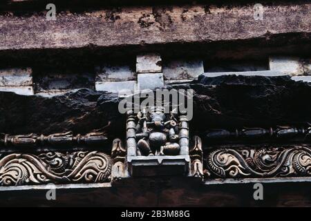 Steinschnitzerstatue von Ganesh ganpati God in Dungarpur, rajasthan, Indien, Asien Stockfoto