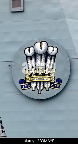 Schiffe Insignia der Royal Navy Flugzeugträger Prince of Wales. Stockfoto