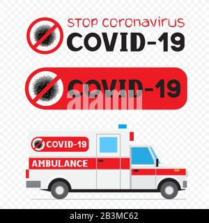 Symbol für das Zeichen des Kovid-19-Stopps des Coronavirus Stock Vektor