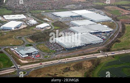 Luftansicht des Jaguar Land Rover Engine Manufacturing Center Stockfoto