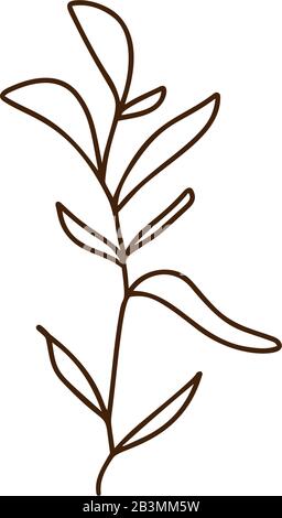 Zweig des Baumvektors ein Line Art Logo. Minimalistisches Konturzeichnen monoline. Kontinuierliche Strichvorlagen für Banner, Buchdesign und Webabbildung Stock Vektor