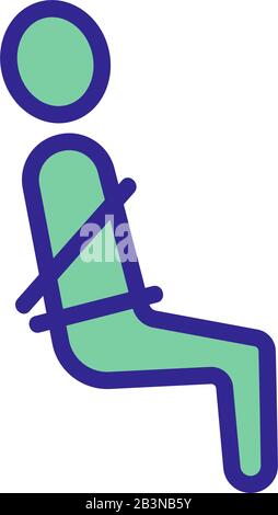 Vektor des Sitzgurtsymbols. Isolierte Darstellung des Kontursymbols Stock Vektor