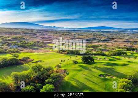 Luftaufnahme von West Coast Resort, Mauna Kea Beach Hotel, Big Island, Hawaii, Vereinigte Staaten von Amerika, Nordamerika Stockfoto