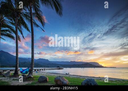 Hanalei Bay, Kauai Island, Hawaii, Vereinigte Staaten von Amerika, Nordamerika Stockfoto