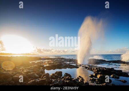 Poipu, Blow Hole, Kauai Island, Hawaii, Vereinigte Staaten von Amerika, Nordamerika Stockfoto