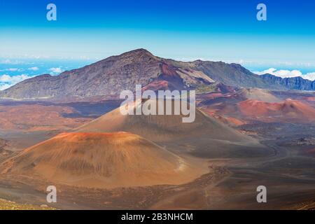 Haleakala-Nationalpark, Vulkanlandschaft, Maui-Insel, Hawaii, Vereinigte Staaten von Amerika, Nordamerika Stockfoto