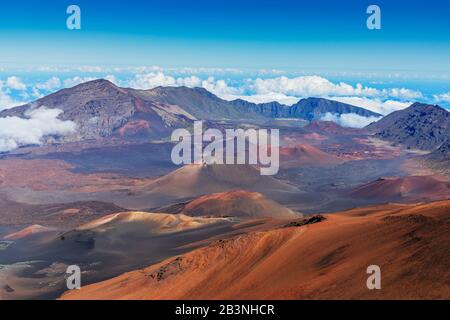 Haleakala-Nationalpark, Vulkanlandschaft, Maui-Insel, Hawaii, Vereinigte Staaten von Amerika, Nordamerika Stockfoto