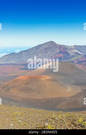 Haleakala-Nationalpark, Vulkanlandschaft, Maui-Insel, Hawaii, Vereinigte Staaten von Amerika, Nordamerika Stockfoto