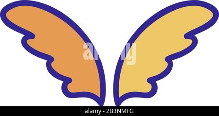 Flügel des Vektorgrafiken der Engelssymbole. Isolierte Darstellung des Kontursymbols Stock Vektor