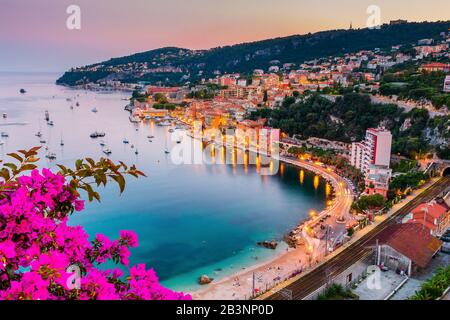 Villefranche sur Mer, Frankreich. Küstenstadt an der französischen Riviera oder Cote d'Azur. Stockfoto