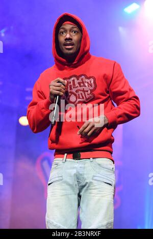 Sunrise FL, USA. März 2020. Nick Cannon tritt während Wild 'n Out Live im BB&T Center am 4. März 2020 in Sunrise, Florida auf. Kredit: Mpi04/Media Punch/Alamy Live News Stockfoto